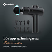Massagepistol Pro – sladdlös massagepistol med 8 massagehuvuden