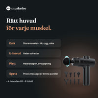 Massagepistol Pro – sladdlös massagepistol med 8 massagehuvuden